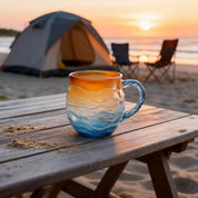 Coastal Wave Coffee Mug | Curved Surface Integrated Handle Beverage Use-Mug-Homefinn