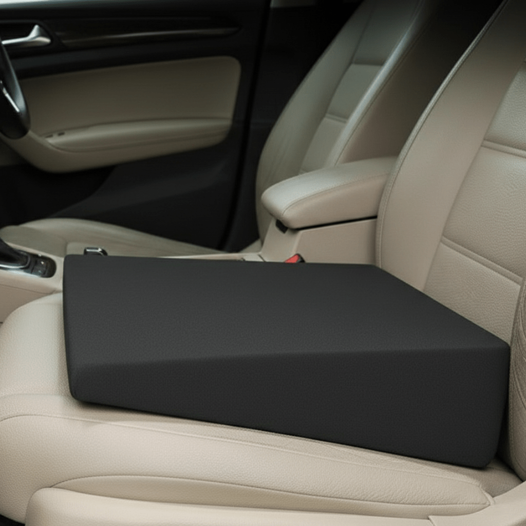Contoured Solid Seat Cushion | Wedge Shape Raised Profile Vehicle Use-Car Seat Cushion-Homefinn