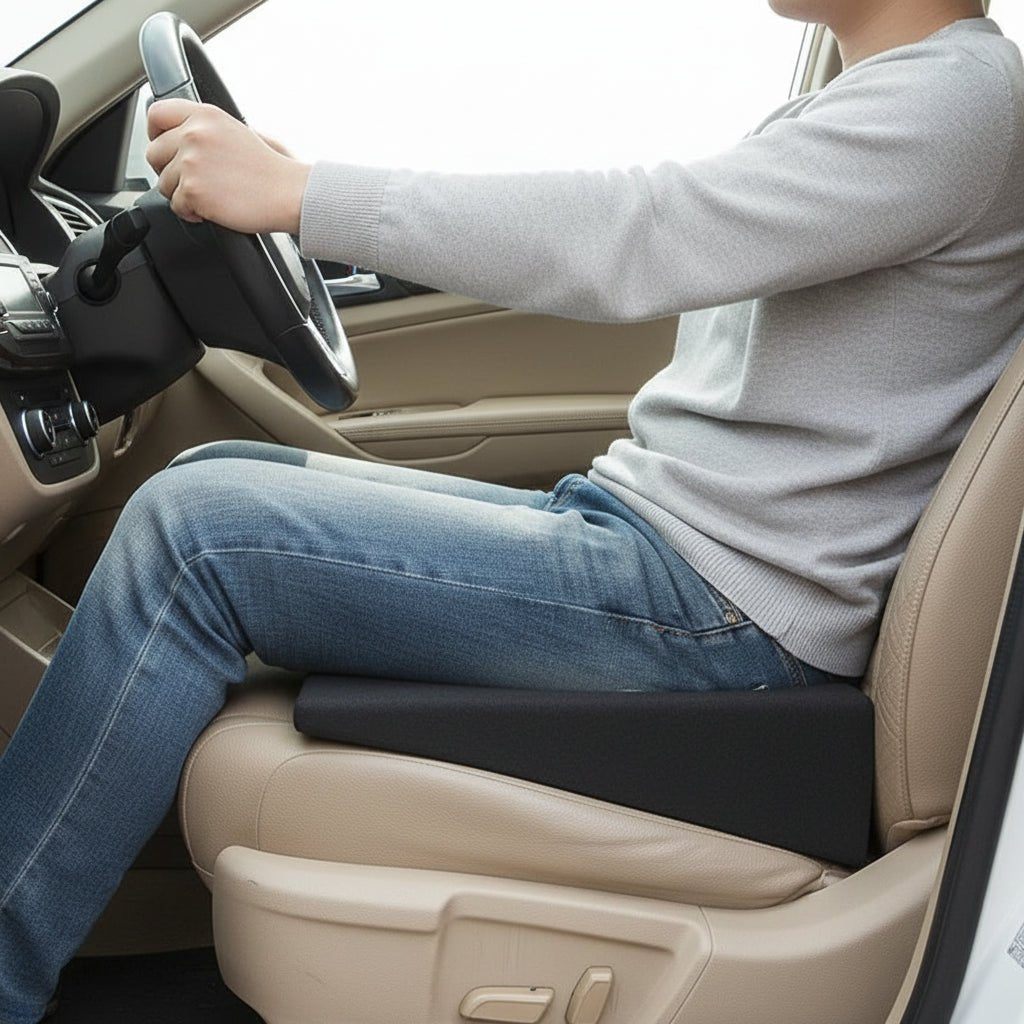 Contoured Solid Seat Cushion | Wedge Shape Raised Profile Vehicle Use-Car Seat Cushion-Homefinn