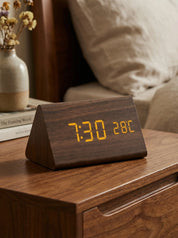 Desk Clocks | Digital Alarm Clock Wooden Style-Clock-Homefinn