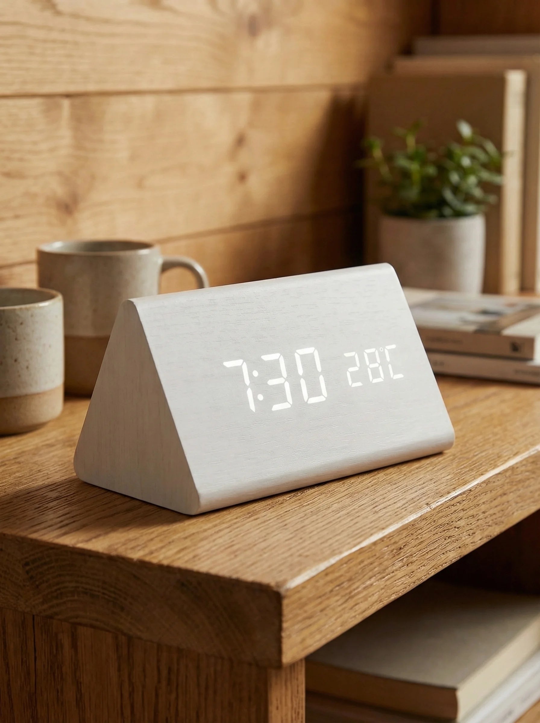 Desk Clocks | Digital Alarm Clock Wooden Style-Clock-Homefinn