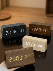 Desk Clocks | Digital Alarm Clock Wooden Style-Clock-Homefinn