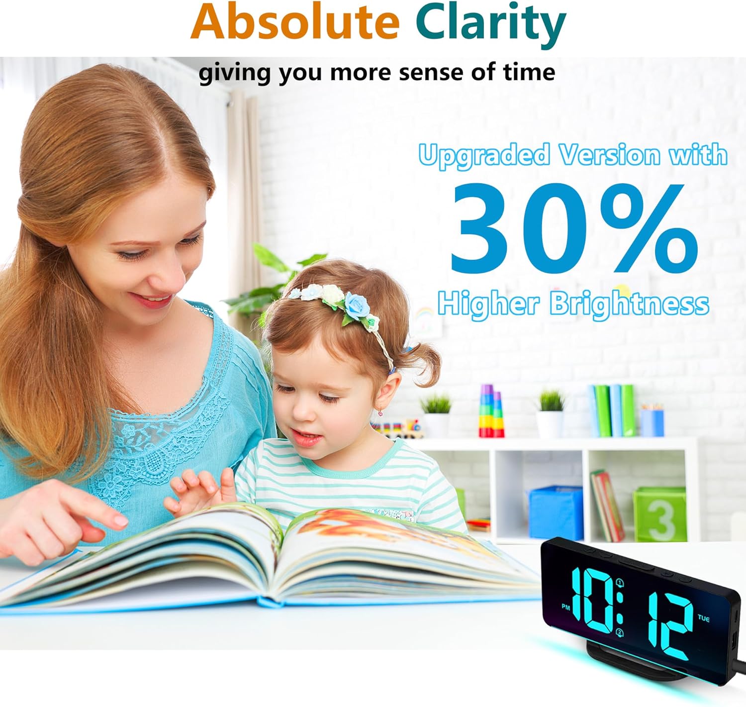 Digital Calendar Clock | Large Display Reminder Clock-Clock-Homefinn