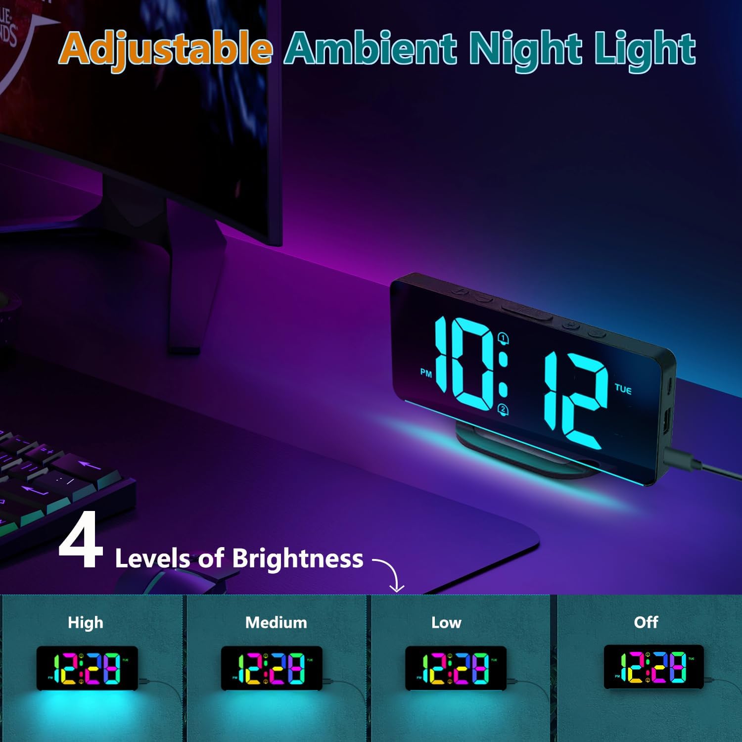 Digital Calendar Clock | Large Display Reminder Clock-Clock-Homefinn