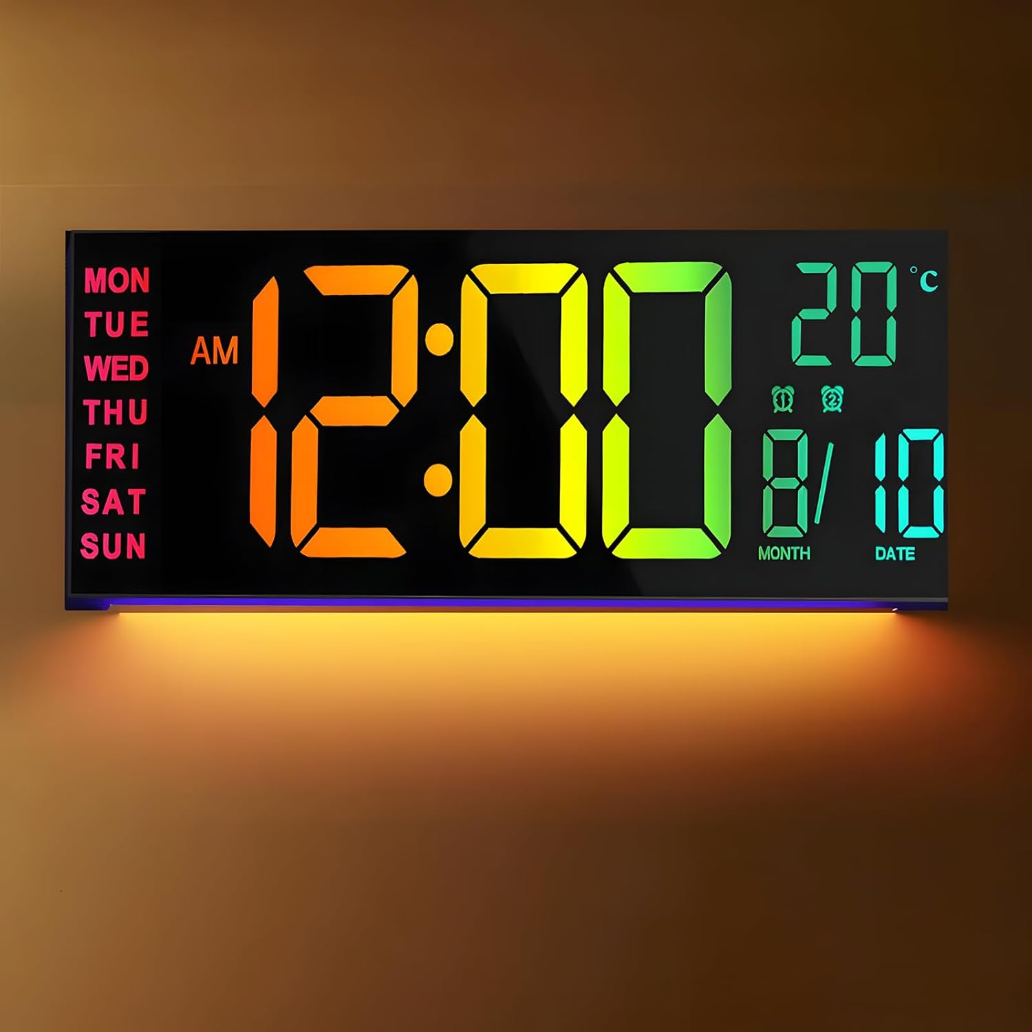 Digital Wall Clock | LED Alarm Calendar Clock-Wall Clock-Homefinn
