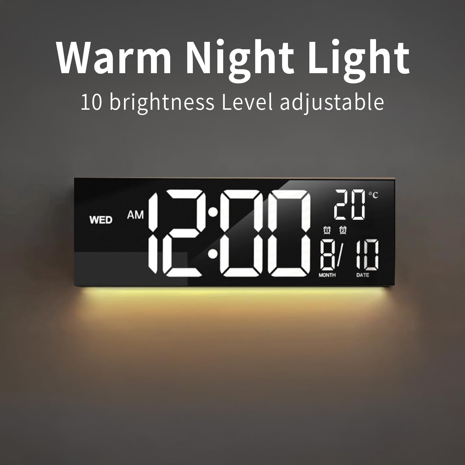 Digital Wall Clock | LED Alarm Calendar Clock-Wall Clock-Homefinn