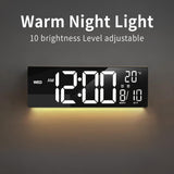 Digital Wall Clock | LED Alarm Calendar Clock