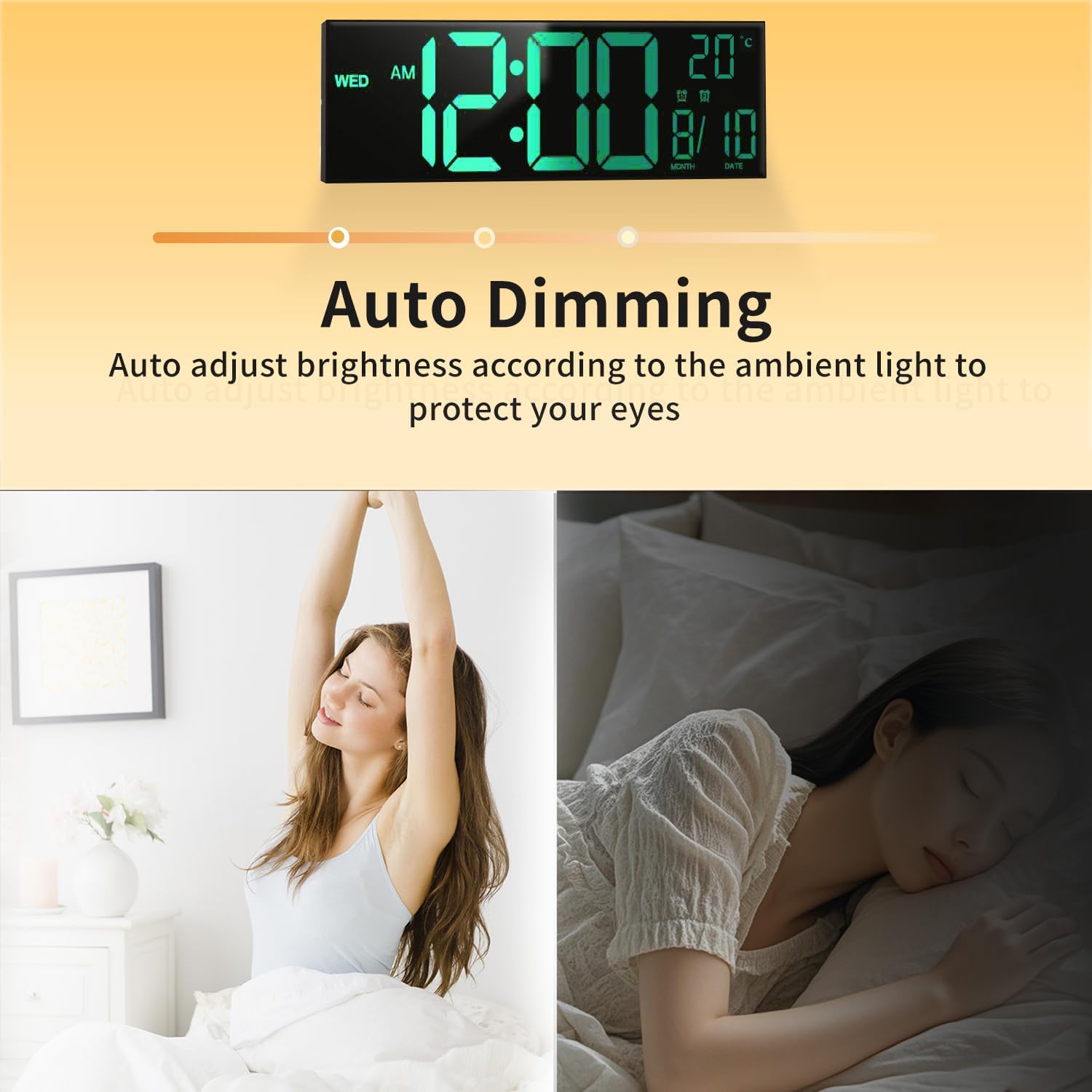 Digital Wall Clock | LED Alarm Calendar Clock-Wall Clock-Homefinn