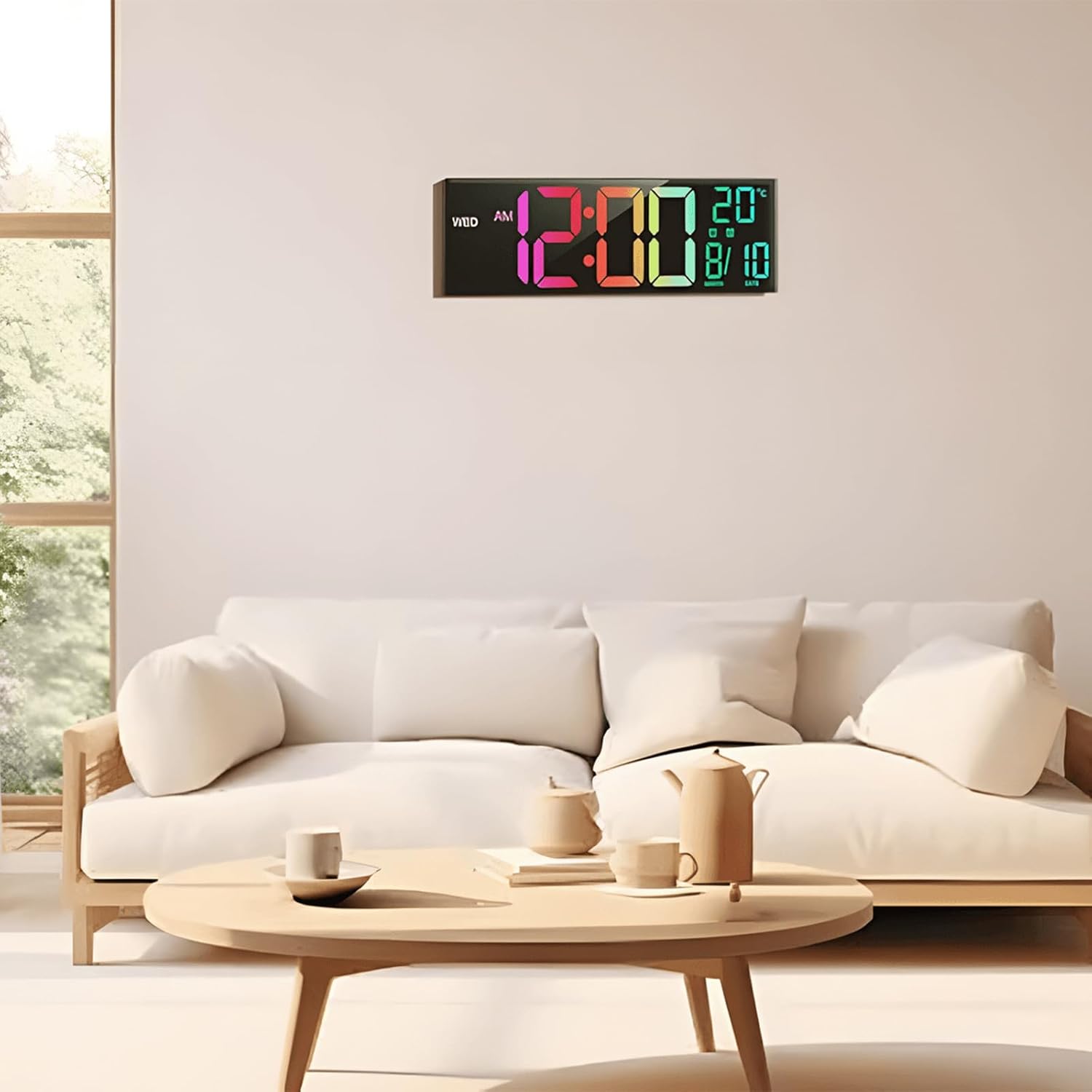 Digital Wall Clock | LED Alarm Calendar Clock-Wall Clock-Homefinn
