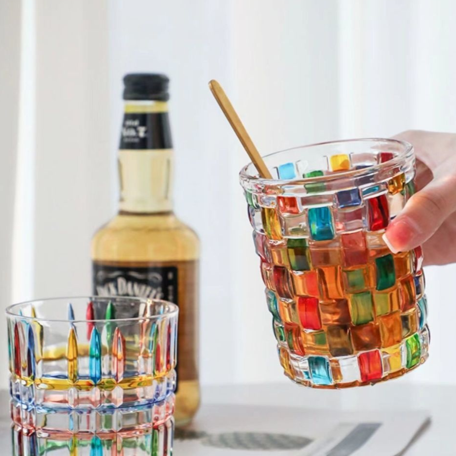 Confetti Glassware | Mosaic Cocktail Glass-Glass-Homefinn