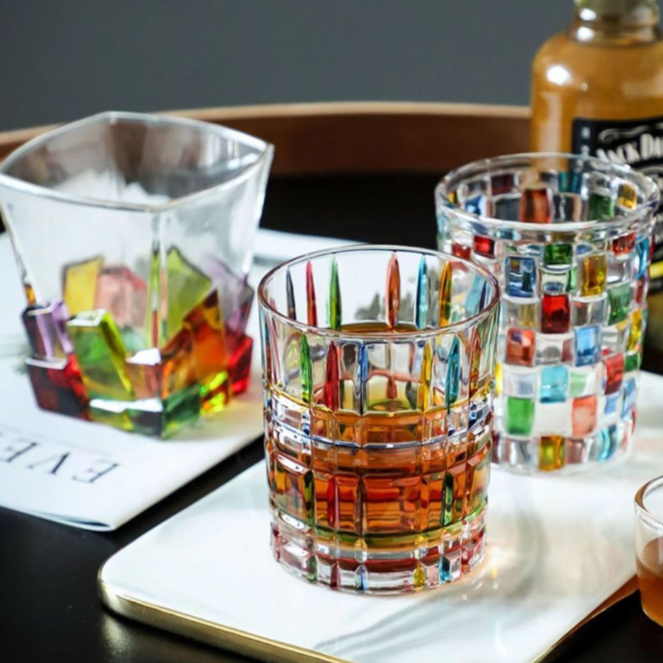 Confetti Glassware | Mosaic Cocktail Glass-Glass-Homefinn