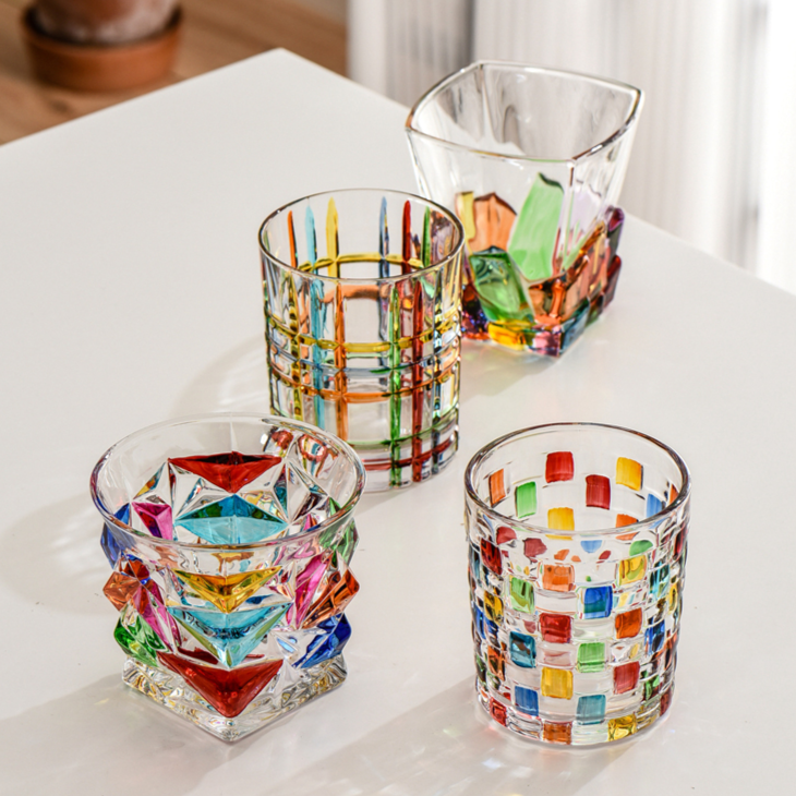 Confetti Glassware | Mosaic Cocktail Glass-Glass-Homefinn