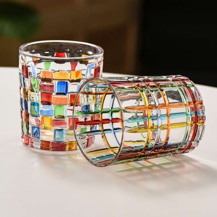 Confetti Glassware | Mosaic Cocktail Glass-Glass-Homefinn