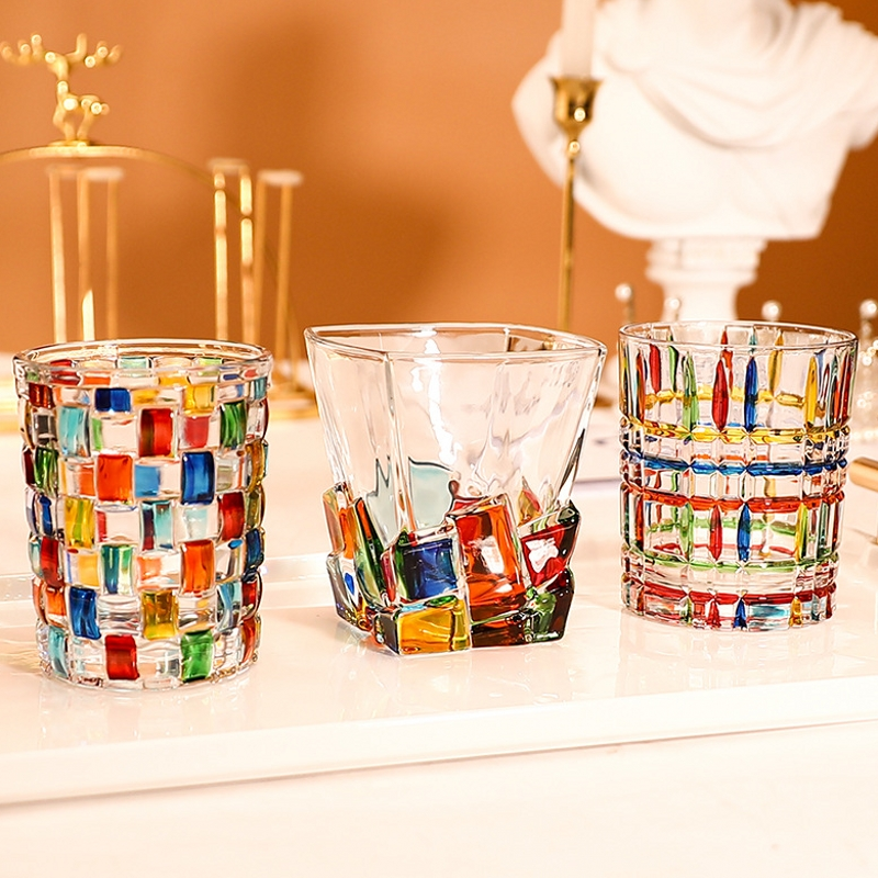 Confetti Glassware | Mosaic Cocktail Glass-Glass-Homefinn