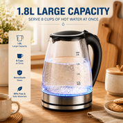 1.8L Electric Glass Kettle with LED Illumination - Image 4