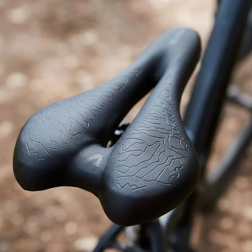 Ergonomic Contour Bicycle Saddle | Central Channel Textured Surface Cycling Use-Bike Saddle-Homefinn
