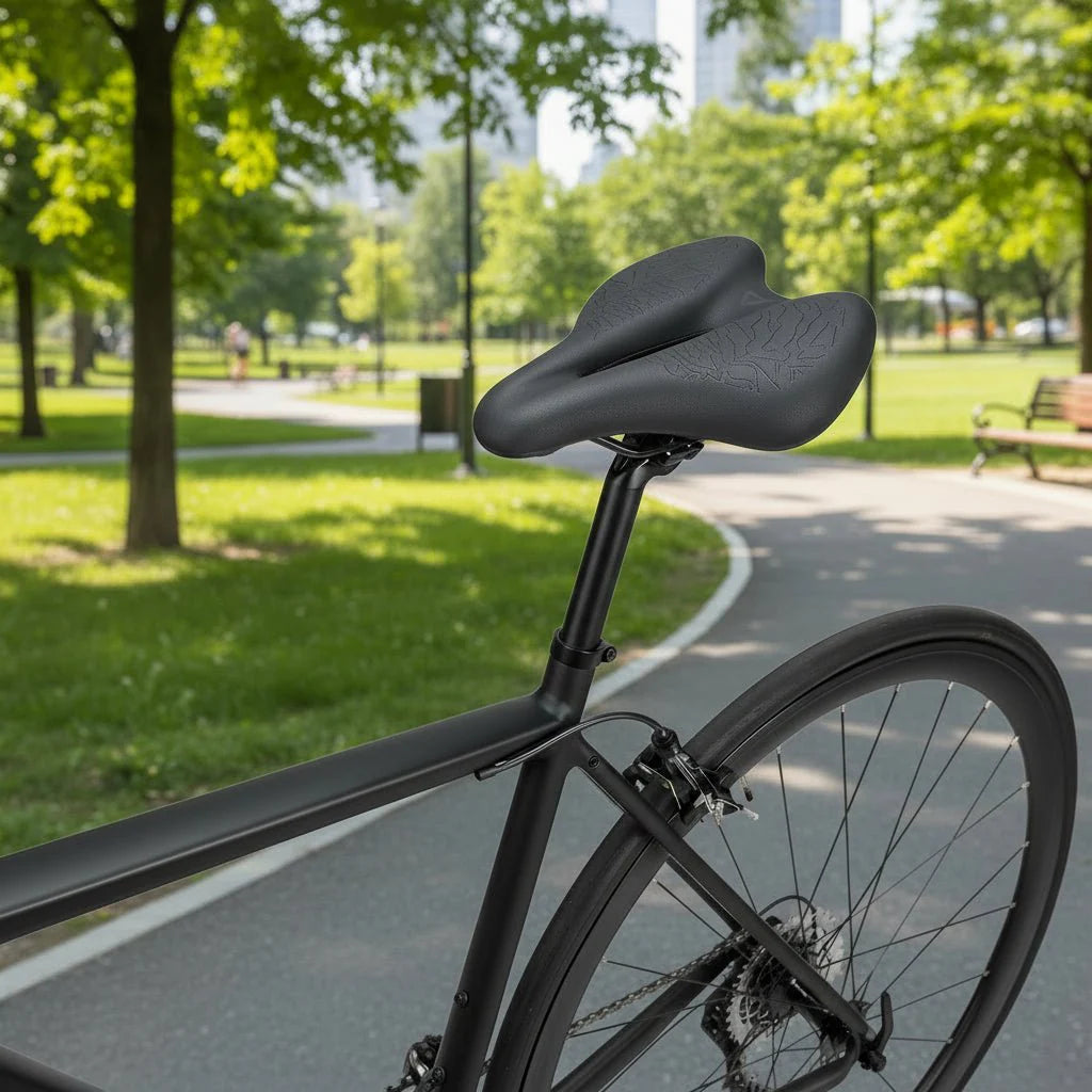 Ergonomic Contour Bicycle Saddle | Central Channel Textured Surface Cycling Use-Bike Saddle-Homefinn