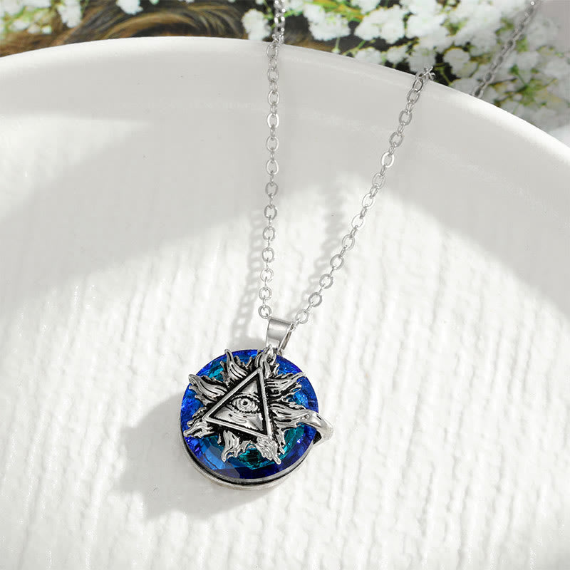 Evil Eye Pendant Necklace | Round Charm Necklace-Necklace-Homefinn