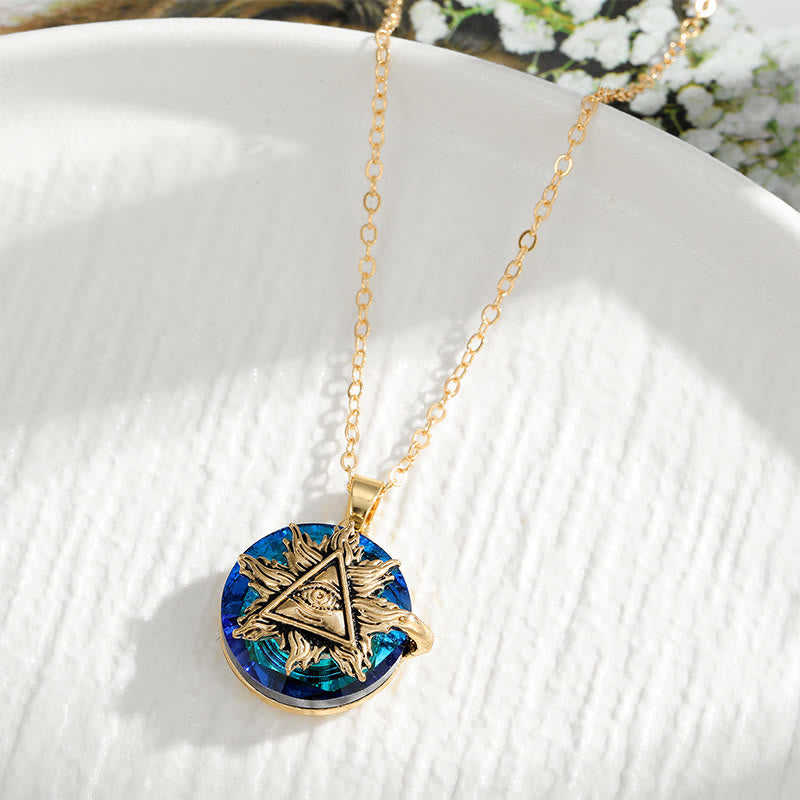 Evil Eye Pendant Necklace | Round Charm Necklace-Necklace-Homefinn