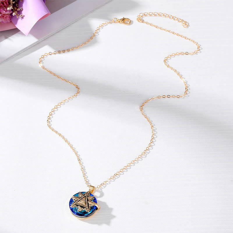 Evil Eye Pendant Necklace | Round Charm Necklace-Necklace-Homefinn