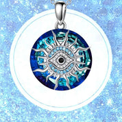 Evil Eye Pendant Necklace | Round Charm Necklace-Necklace-Homefinn