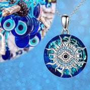 Evil Eye Pendant Necklace | Round Charm Necklace-Necklace-Homefinn