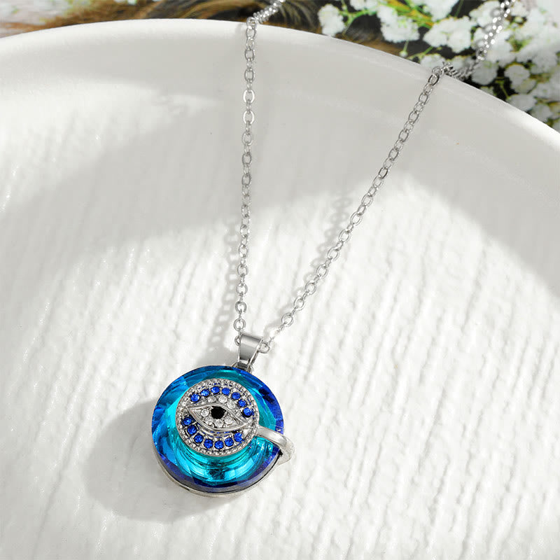 Evil Eye Pendant Necklace | Round Charm Necklace-Necklace-Homefinn