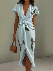 Wrap Women Dress | Wedding Guest Dress-Women Dress-Homefinn