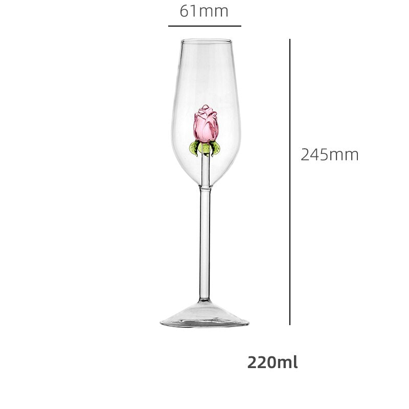 Floral Rose Glassware Collection | Stemmed Drinkware Dining Entertaining Use-Glassware-Homefinn