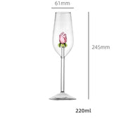 Floral Rose Glassware Collection | Stemmed Drinkware Dining Entertaining Use-Glassware-Homefinn
