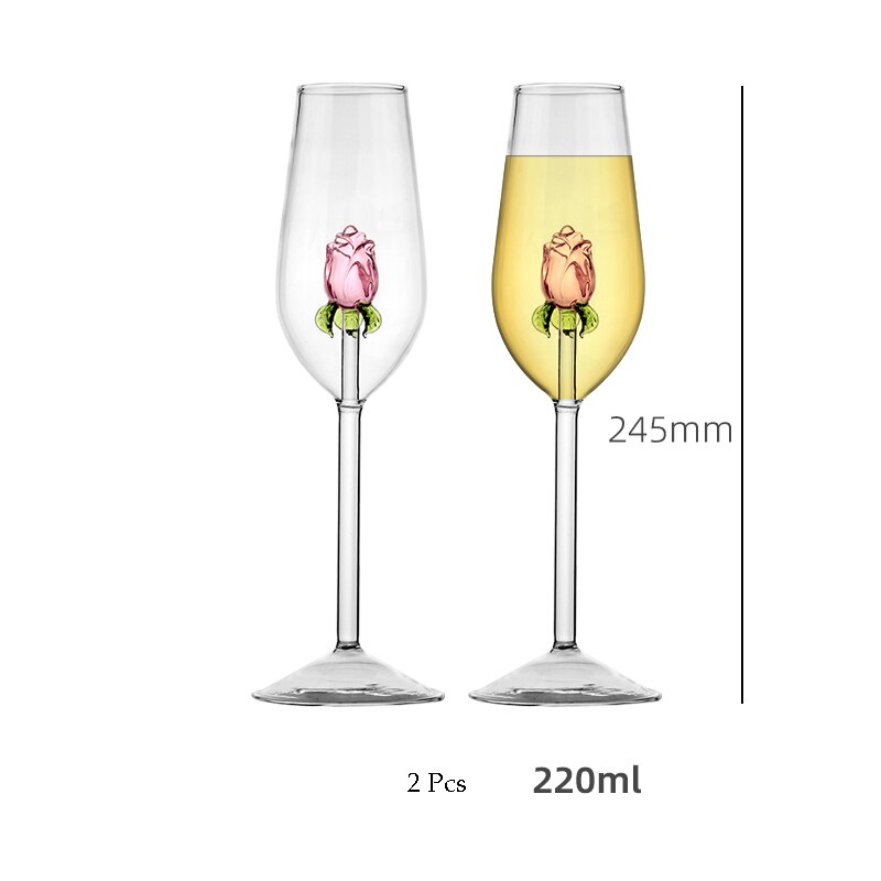 Floral Rose Glassware Collection | Stemmed Drinkware Dining Entertaining Use-Glassware-Homefinn