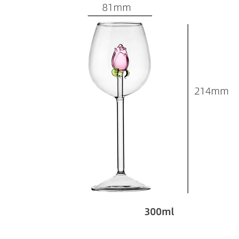 Floral Rose Glassware Collection | Stemmed Drinkware Dining Entertaining Use-Glassware-Homefinn