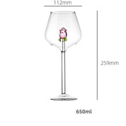 Floral Rose Glassware Collection | Stemmed Drinkware Dining Entertaining Use-Glassware-Homefinn