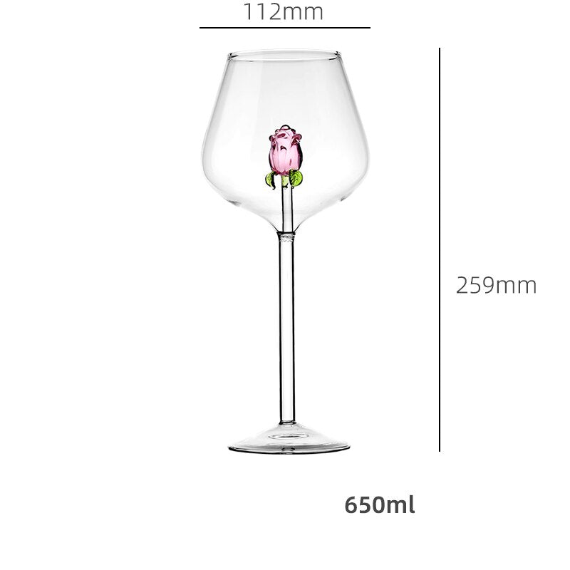 Floral Rose Glassware Collection | Stemmed Drinkware Dining Entertaining Use-Glassware-Homefinn