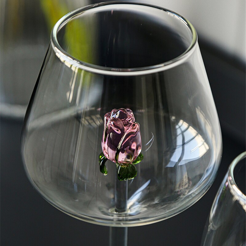 Floral Rose Glassware Collection | Stemmed Drinkware Dining Entertaining Use-Glassware-Homefinn