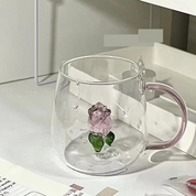 Floral Rose Glassware Collection | Stemmed Drinkware Dining Entertaining Use-Glassware-Homefinn