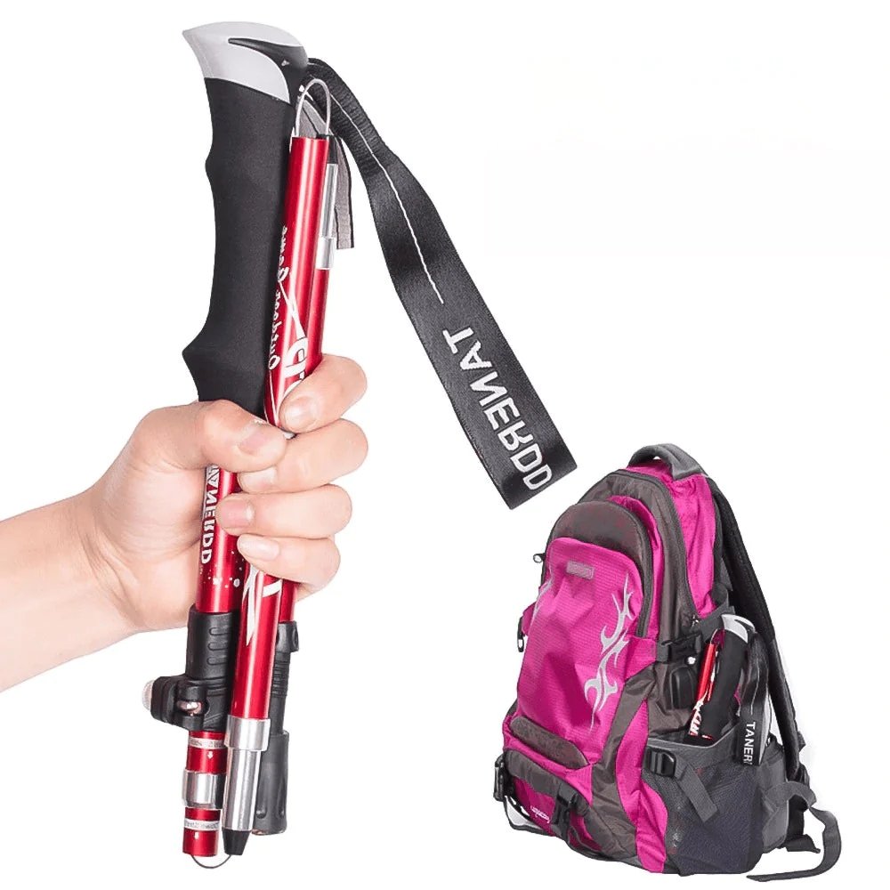 Foldable Adjustable Trekking Poles Lightweight Hiking Support - Image 4