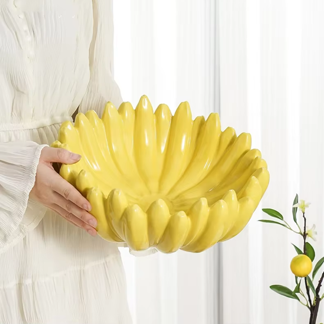 Fruit Shaped Serving Bowl | Banana Cluster Centrepiece Table Use-Fruit Bowl-Homefinn