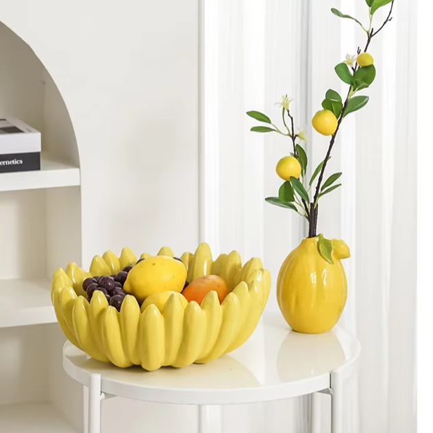 Fruit Shaped Serving Bowl | Banana Cluster Centrepiece Table Use-Fruit Bowl-Homefinn