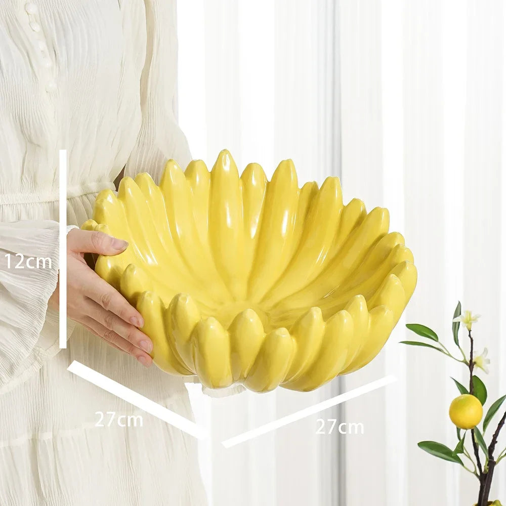 Fruit Shaped Serving Bowl | Banana Cluster Centrepiece Table Use-Fruit Bowl-Homefinn