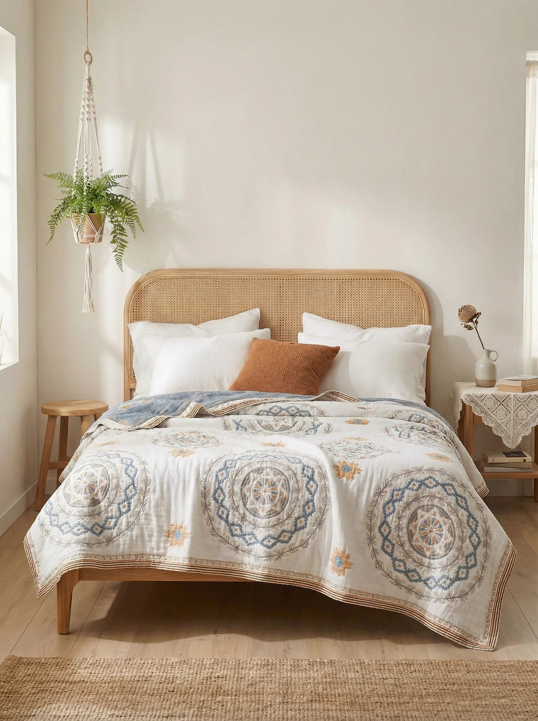 Bed Quilt Blanket | Geometric Pattern Layout-Blanket-Homefinn