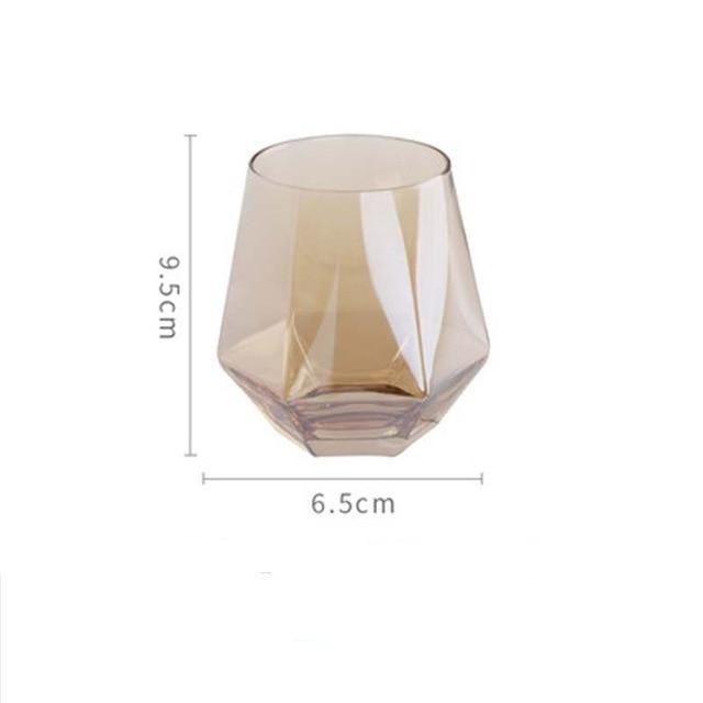 Geometric Faceted Decanter Glass Set | Matching Tumblers Dining Entertaining Use-Drinkware Set-Homefinn