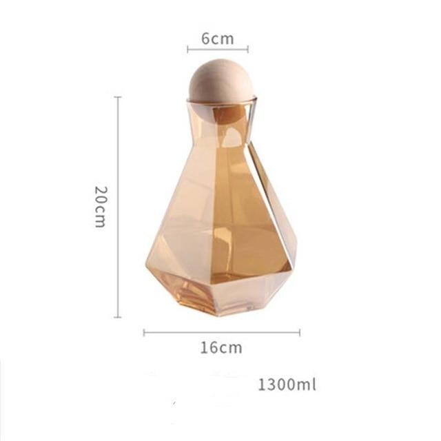 Geometric Faceted Decanter Glass Set | Matching Tumblers Dining Entertaining Use-Drinkware Set-Homefinn