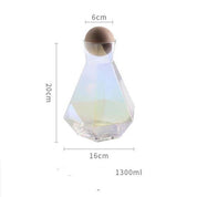 Geometric Faceted Decanter Glass Set | Matching Tumblers Dining Entertaining Use-Drinkware Set-Homefinn