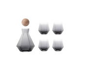 Geometric Faceted Decanter Glass Set | Matching Tumblers Dining Entertaining Use-Drinkware Set-Homefinn