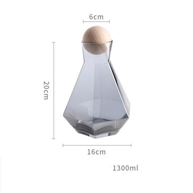 Geometric Faceted Decanter Glass Set | Matching Tumblers Dining Entertaining Use-Drinkware Set-Homefinn