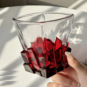 Geometric Transparent Drinking Glass | Faceted Base Textured Beverage Use-Glass-Homefinn