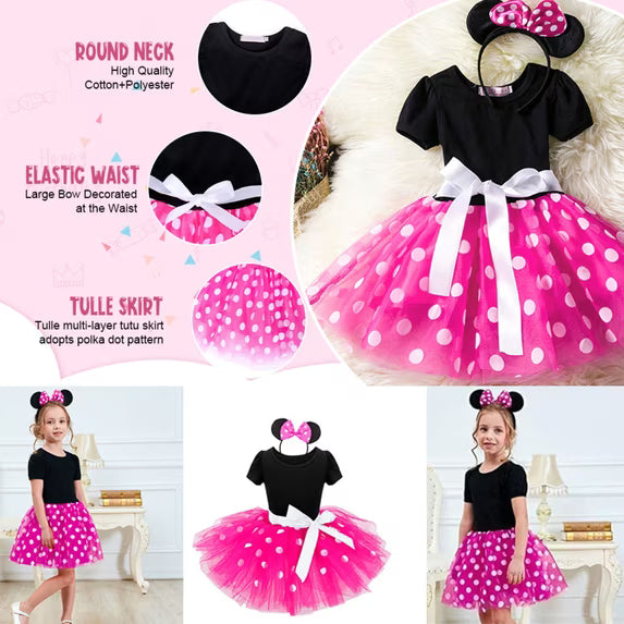 Girl's Costume Dress | Bow Headband Tutu Party Wear