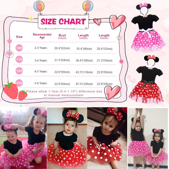 Girl's Costume Dress | Bow Headband Tutu Party Wear