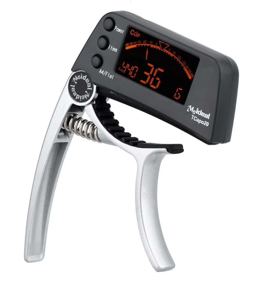 Guitar Capo With Digital Tuner | Clip On Guitar Accessory